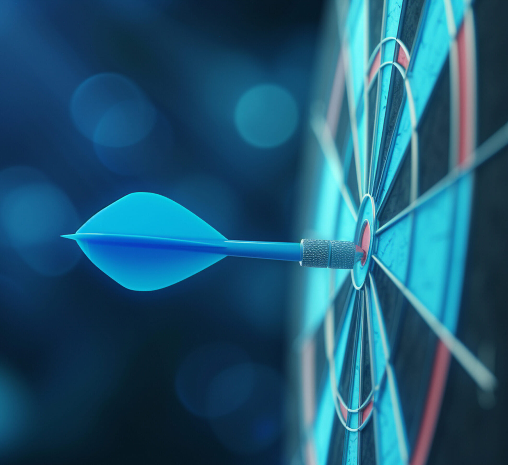 3d rendering arrow hitting target